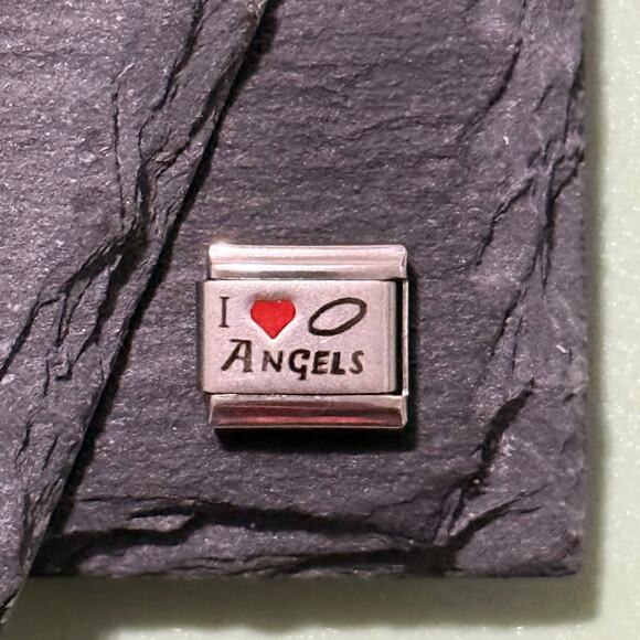 I ❤️ Angels Italian Charm Bracelet Link - Picture 1 of 1